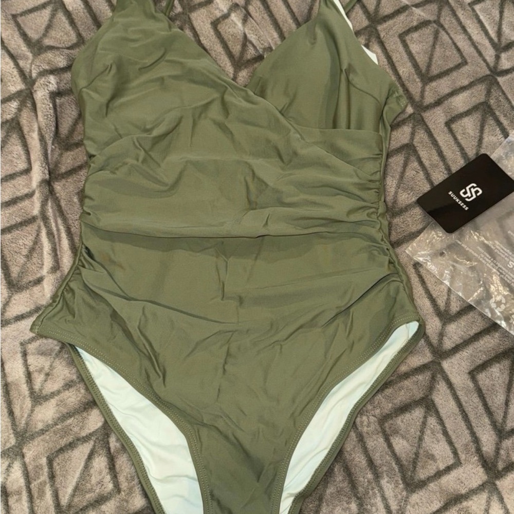 Amazon Olive Green Women's One Piece Swimsuit